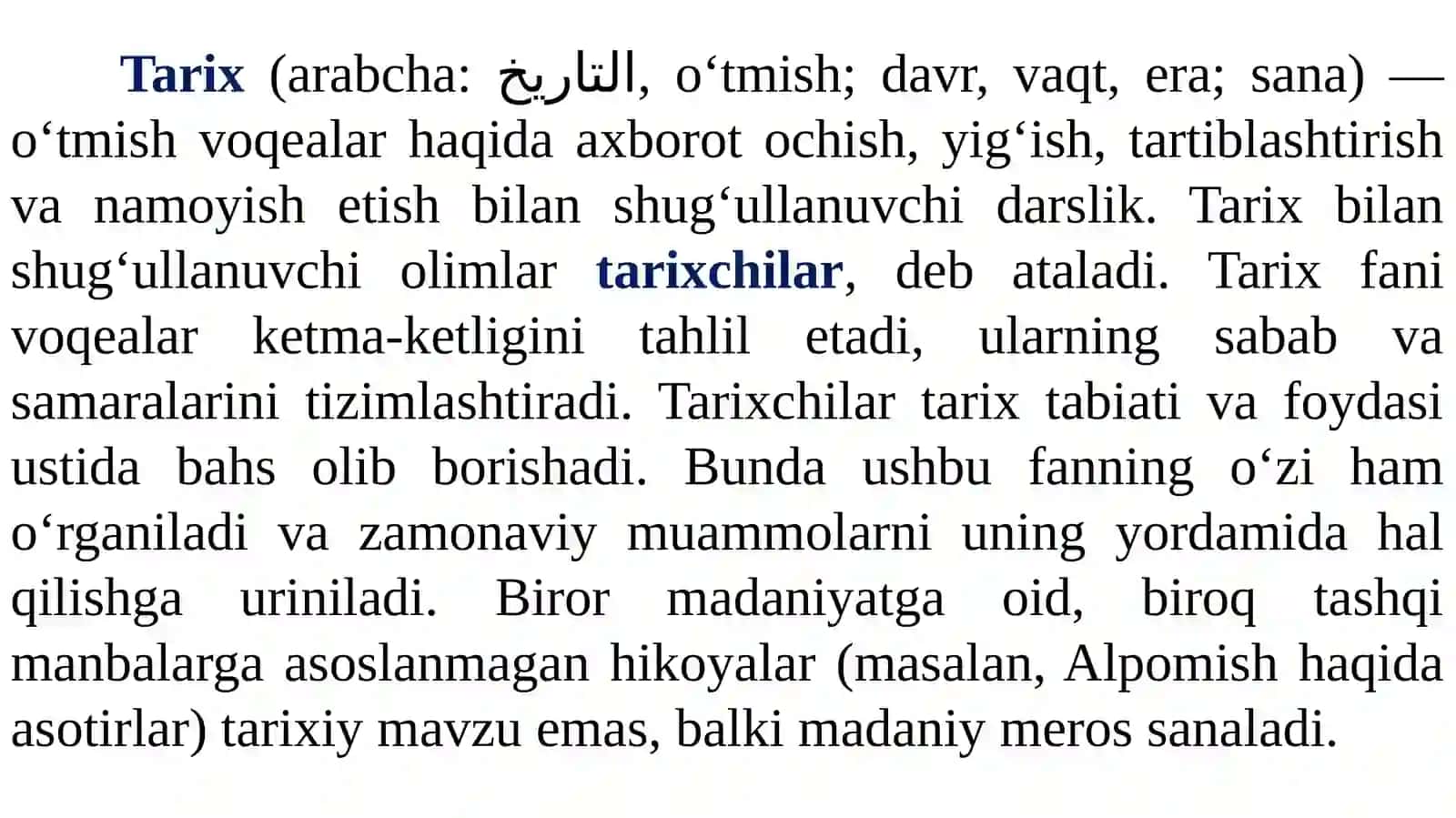Tarix–ilmiyfansifatida. Fanpredmeti 3