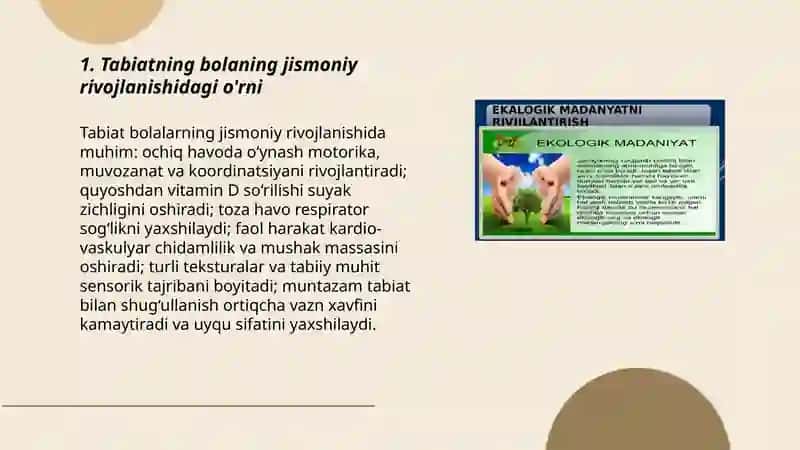 Tabiatning rivojlanishiga ta'siri 3