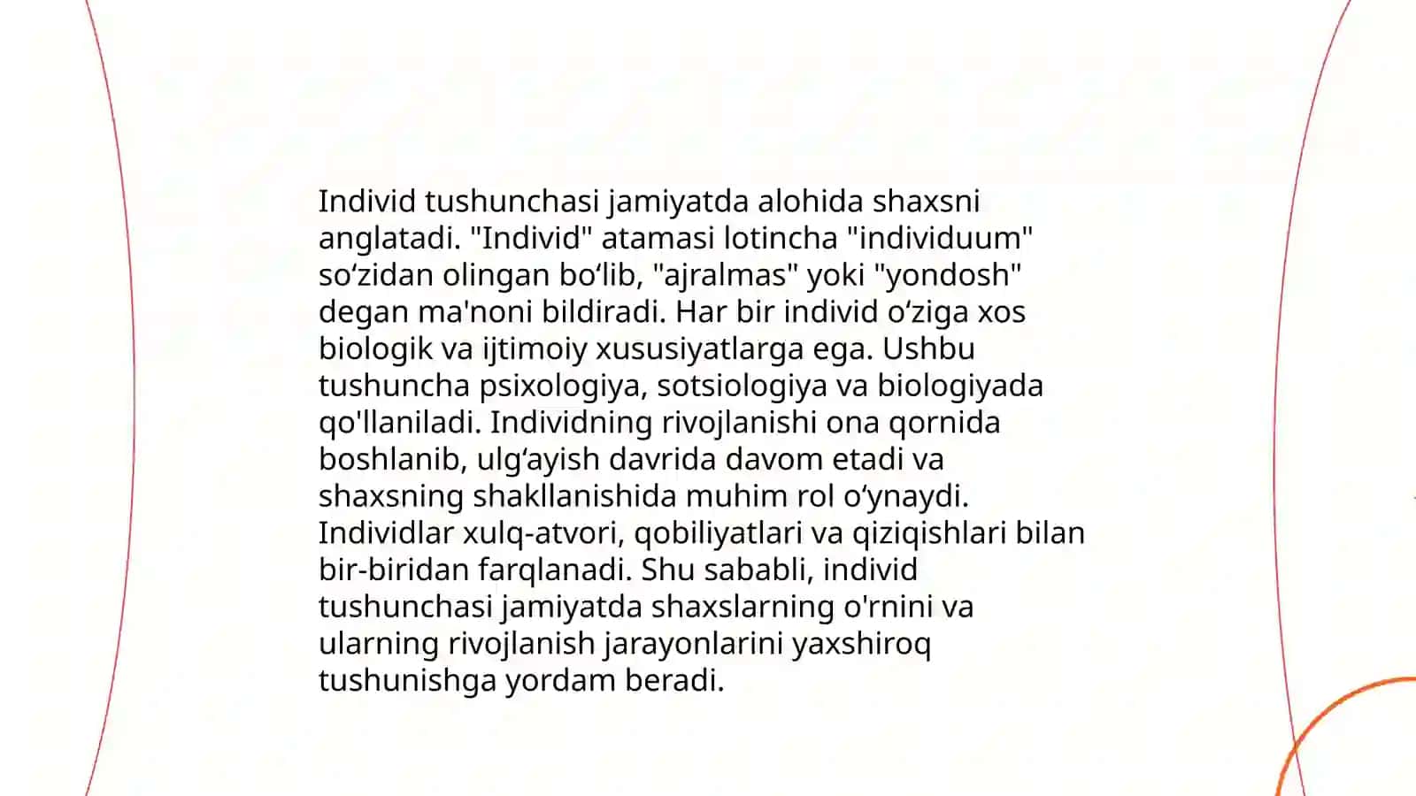 Individ shaxs individuallik 3