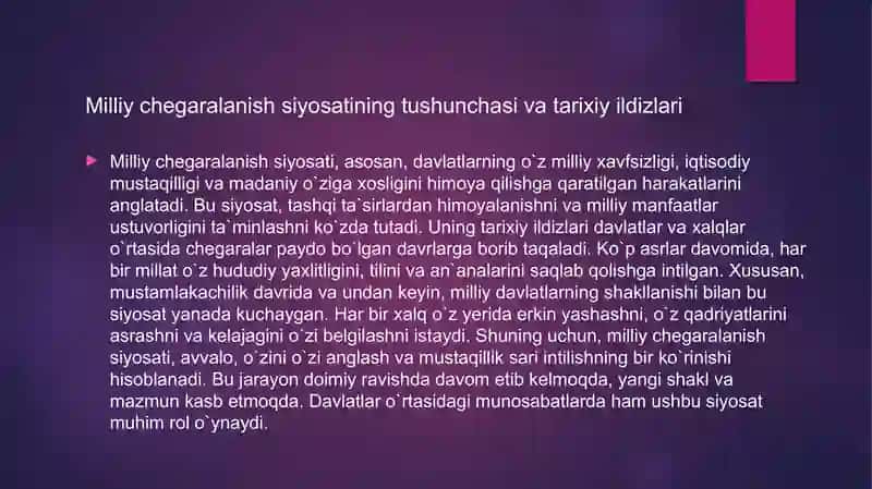 Milliy chegaralanish siyosati 3