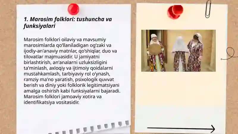 Marosim folklori: tushuncha va funksiyalari 3