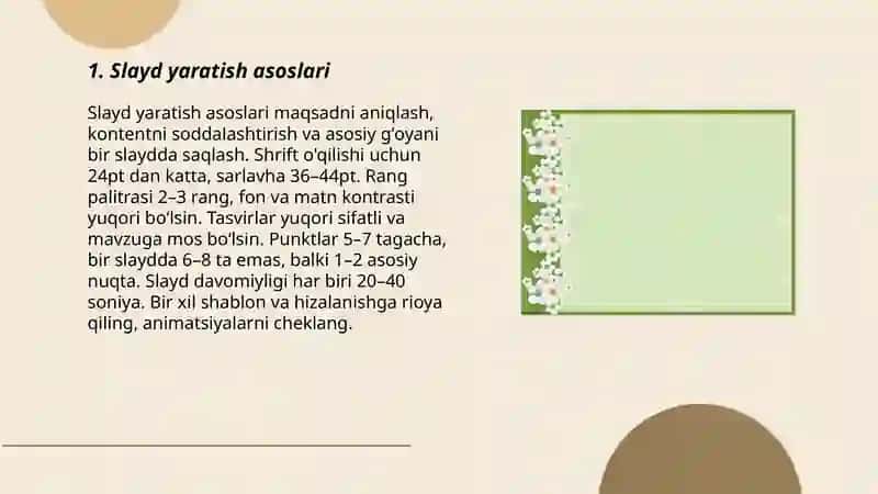 Slayd yaratish asoslari 3