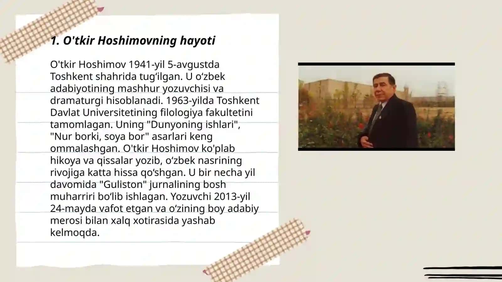 O'tkir Hoshimov "Alla" hikoyasi (hayoti va ijodi ham) 3
