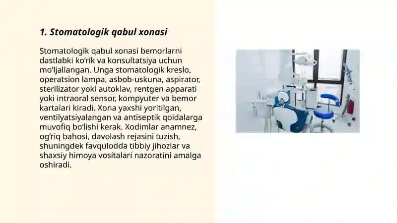 Stomatologik bòlim va xonalar 3
