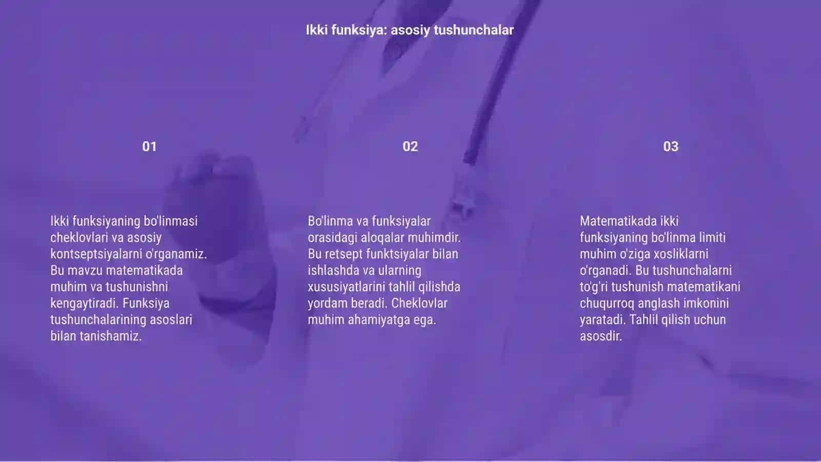 Ikki funksiya bòlimasining liminti 3