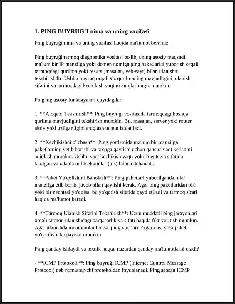 PING BUYRUGʻI 3