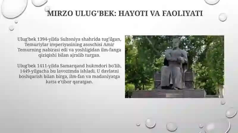 Mirzo Ulug'bek: Hayoti va Faoliyati 3