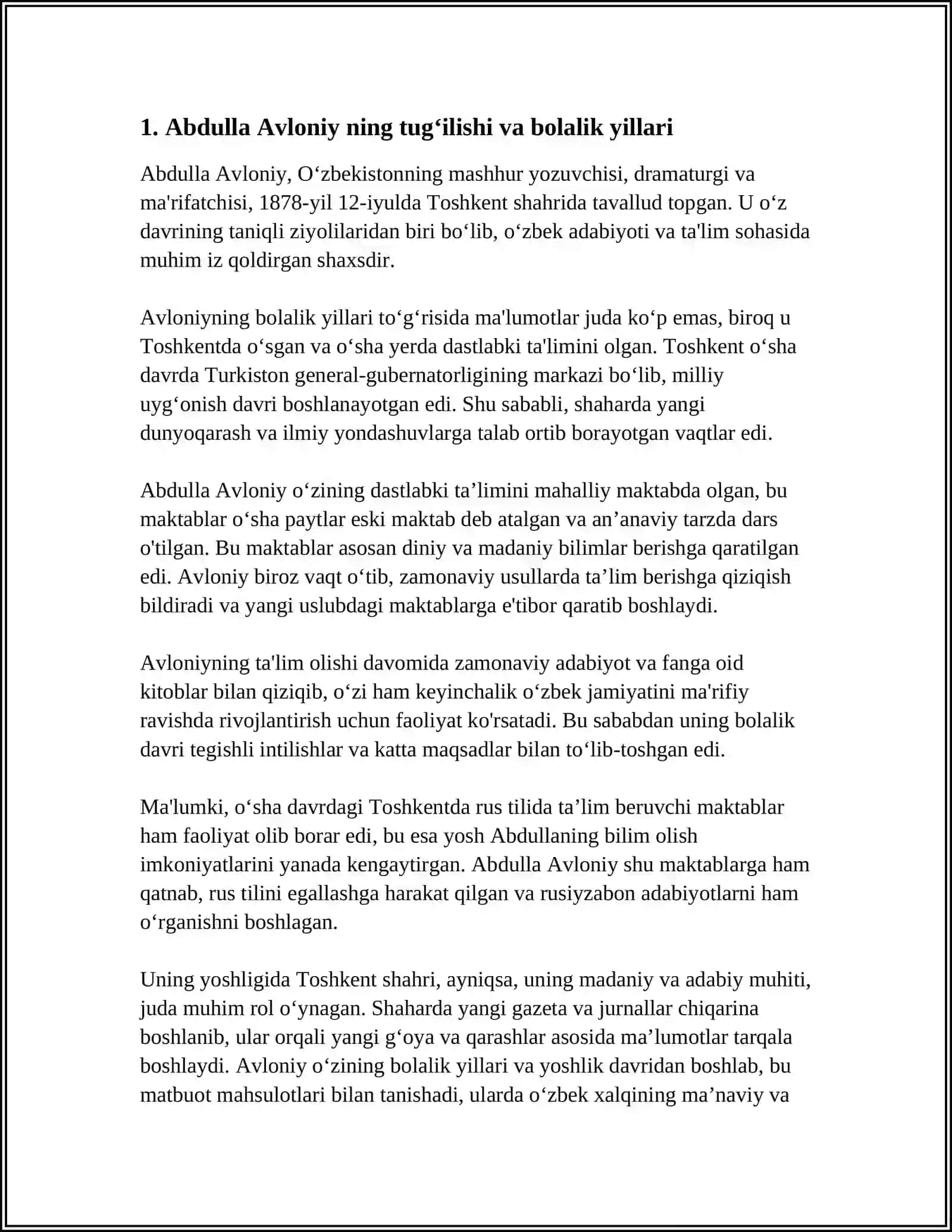ABDULLA AVLONIYNING HAYOTI VA IJODI 3