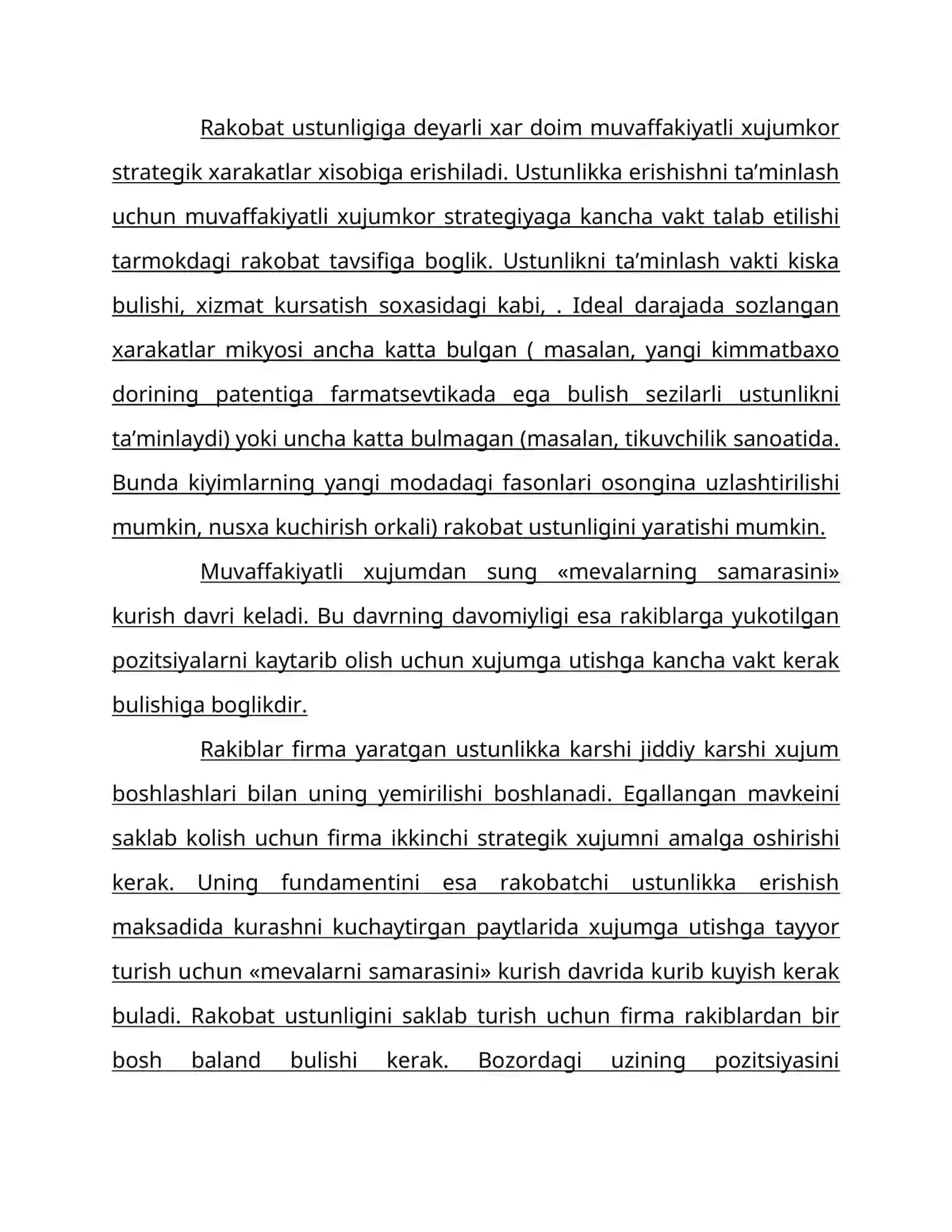 Raqobat va raqiblar strategiyalari 3