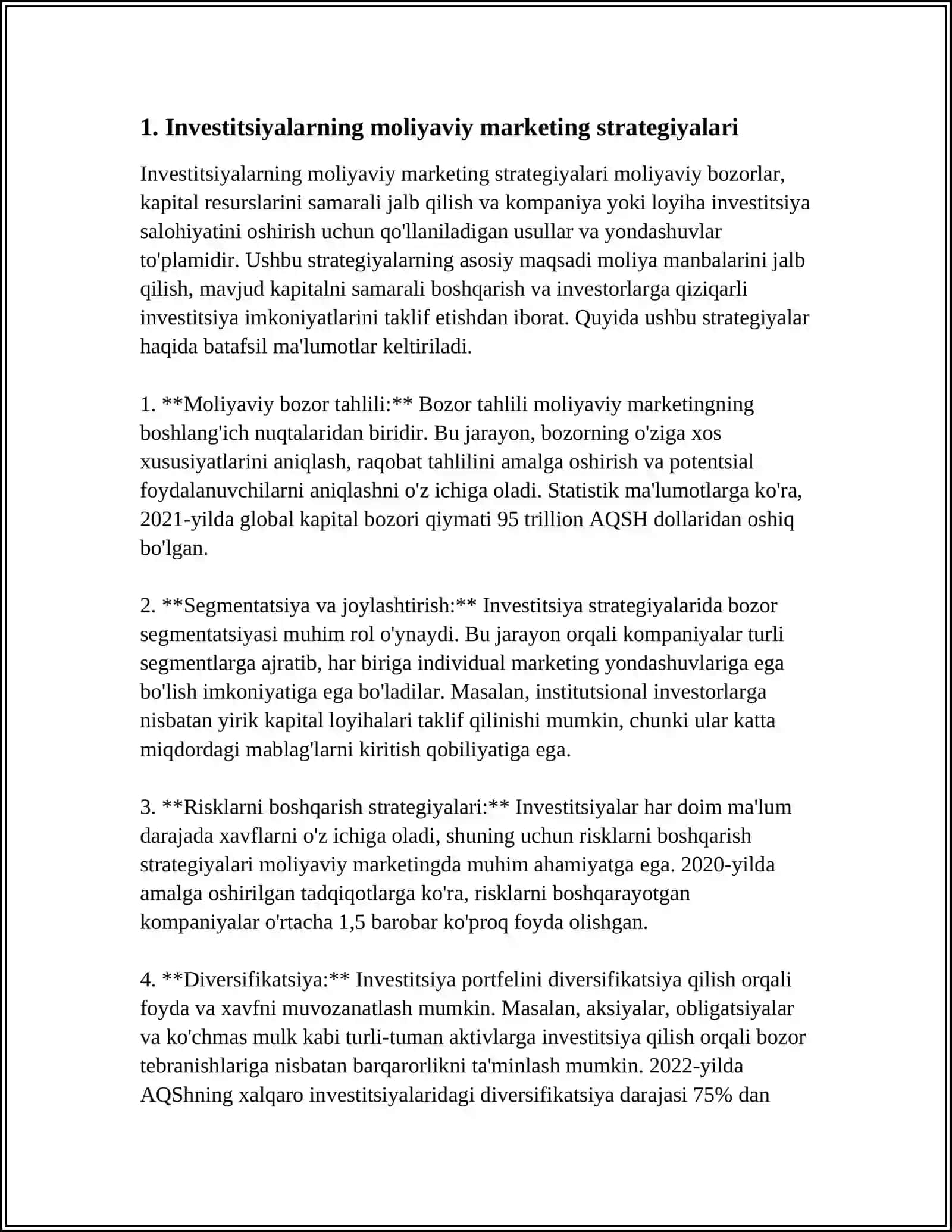 INVESTITSIYALAR MOLIYALARI MARKETINGI 3