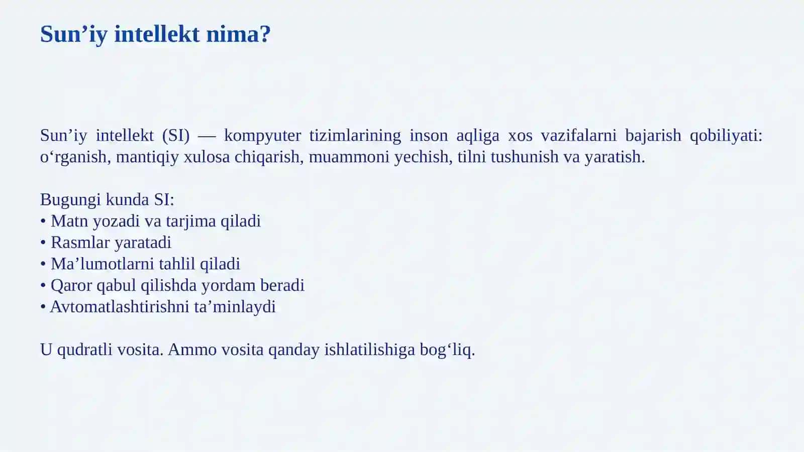 Sun'iy intellektdan to'g'ri maqsadlarda foydalanish 3
