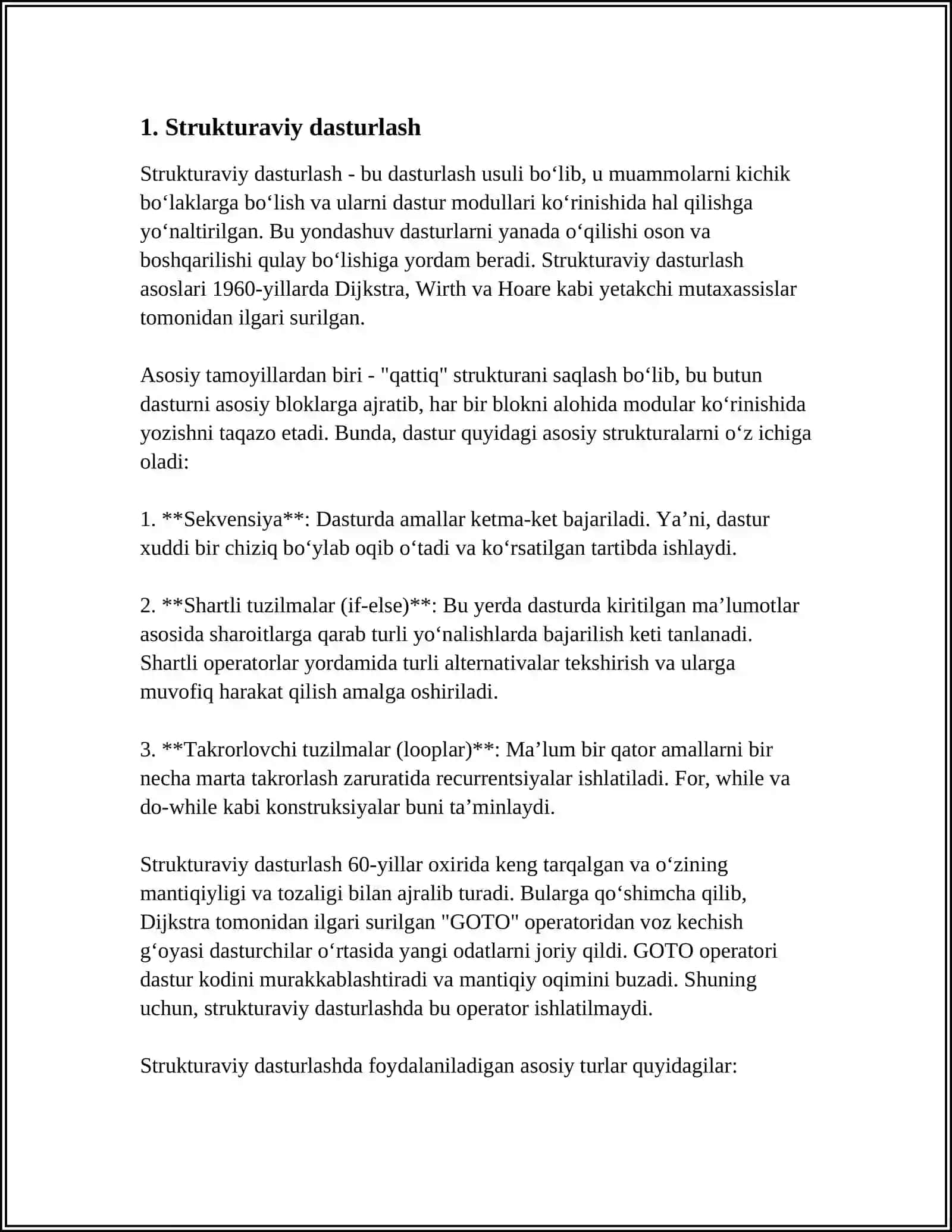 OBYEKTGA YO'NALTIRILMAGAN DASTUR 3