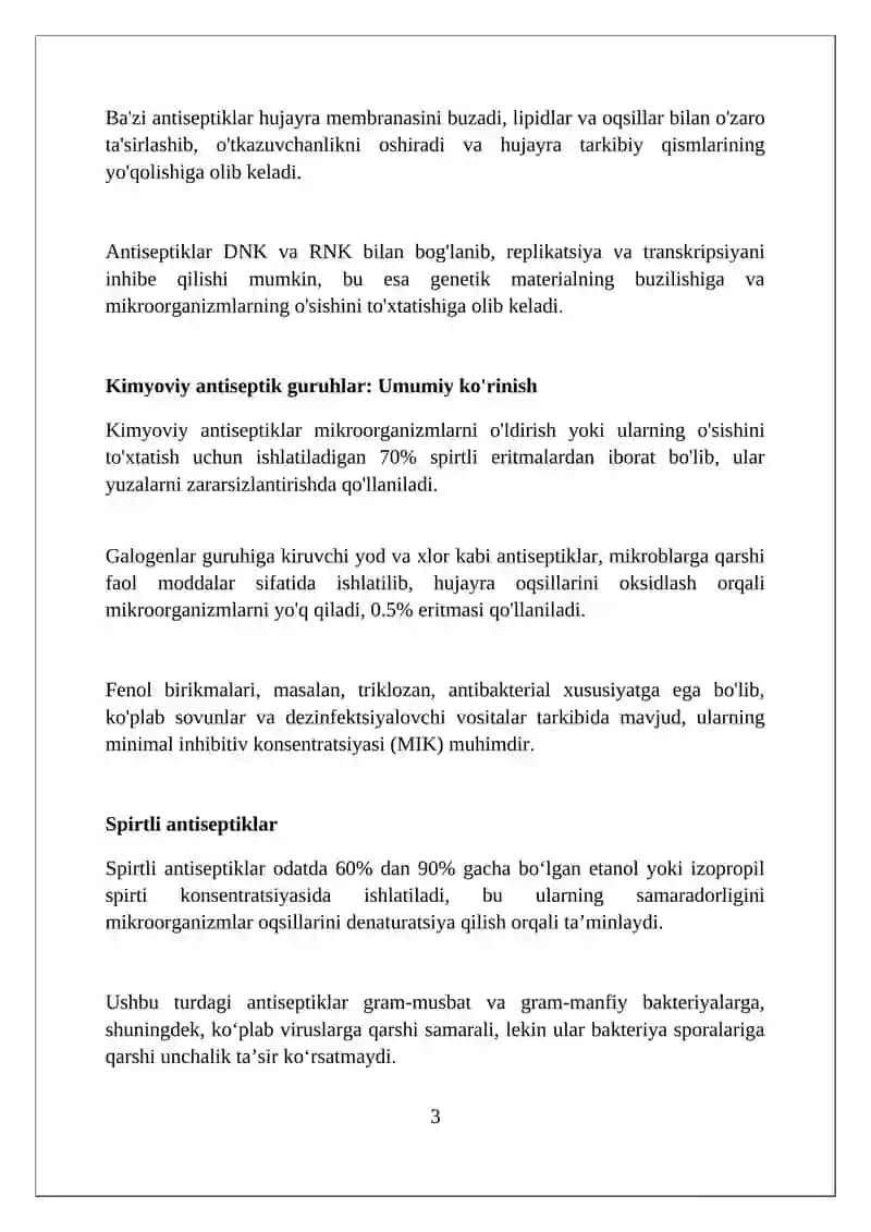 Kimyoviy va biologik antiseptiklar guruxlari va turlari 3