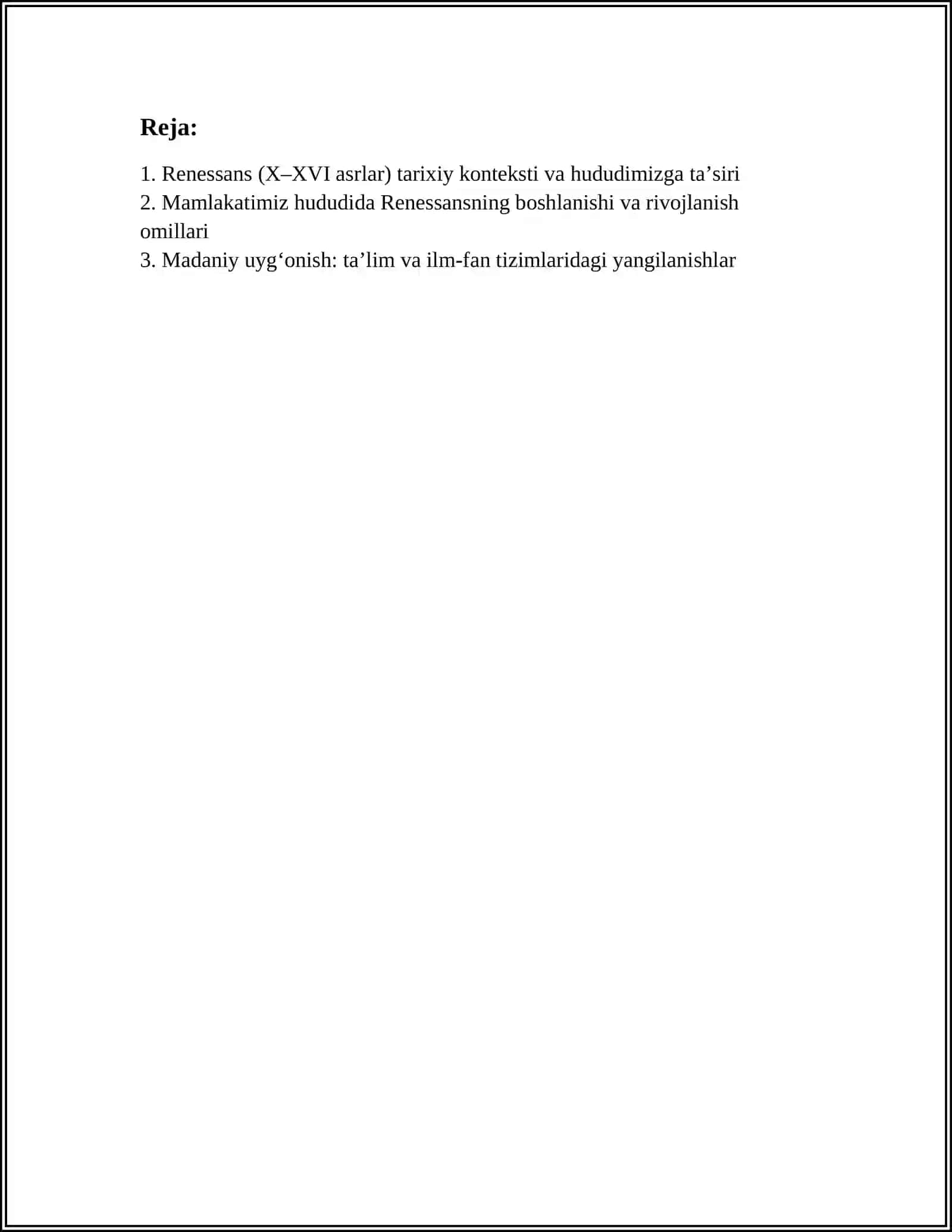 Renessans (X-XVI asrlar) 3