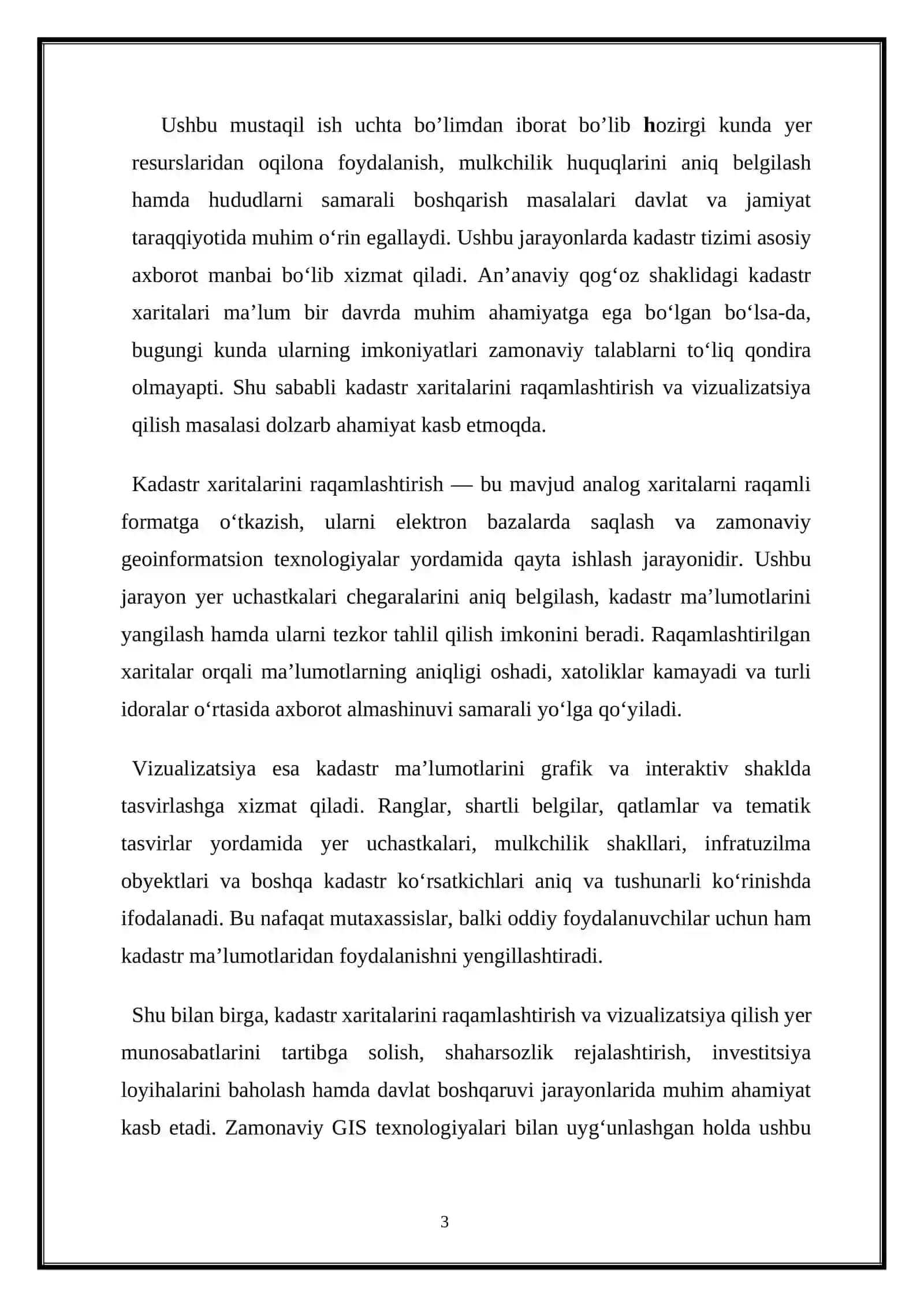 Kadastr xaritalarini raqamlashtirish va vizualizatsiya 3