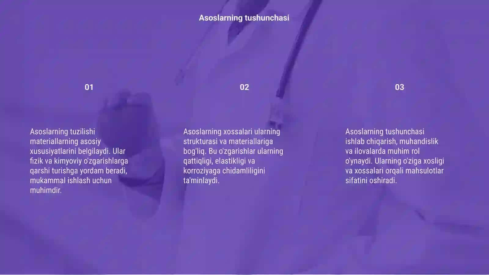 Asoslarning tuzuliwi va uning xossalari 3