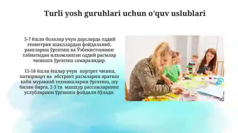 Turli yosh guruhlari uchun o'quv uslublari 3