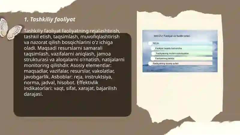 Tashkiliy faoliyat 3