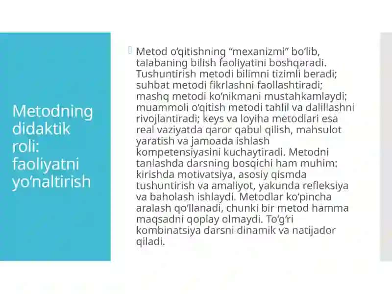Ta'lim metodlari va vositalari: mavzuga kirish 3
