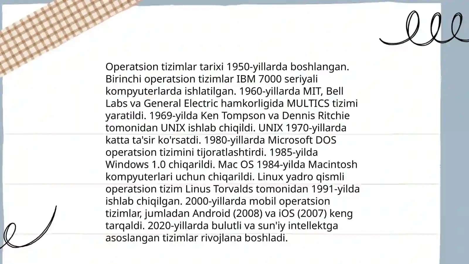 Operatsion tizimlar va ularning imkoniyatlar 3