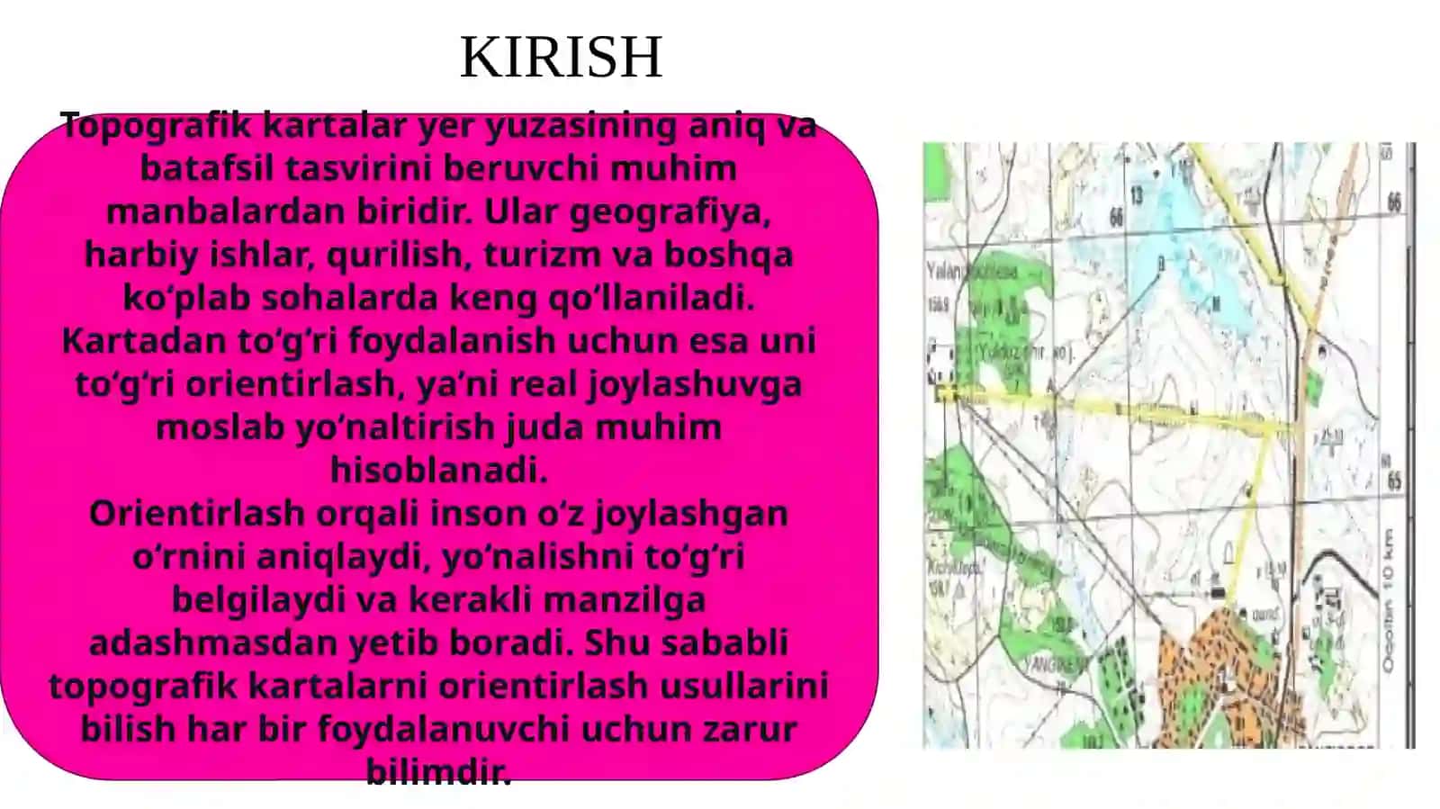Topografik kartalarni orientirlash 3