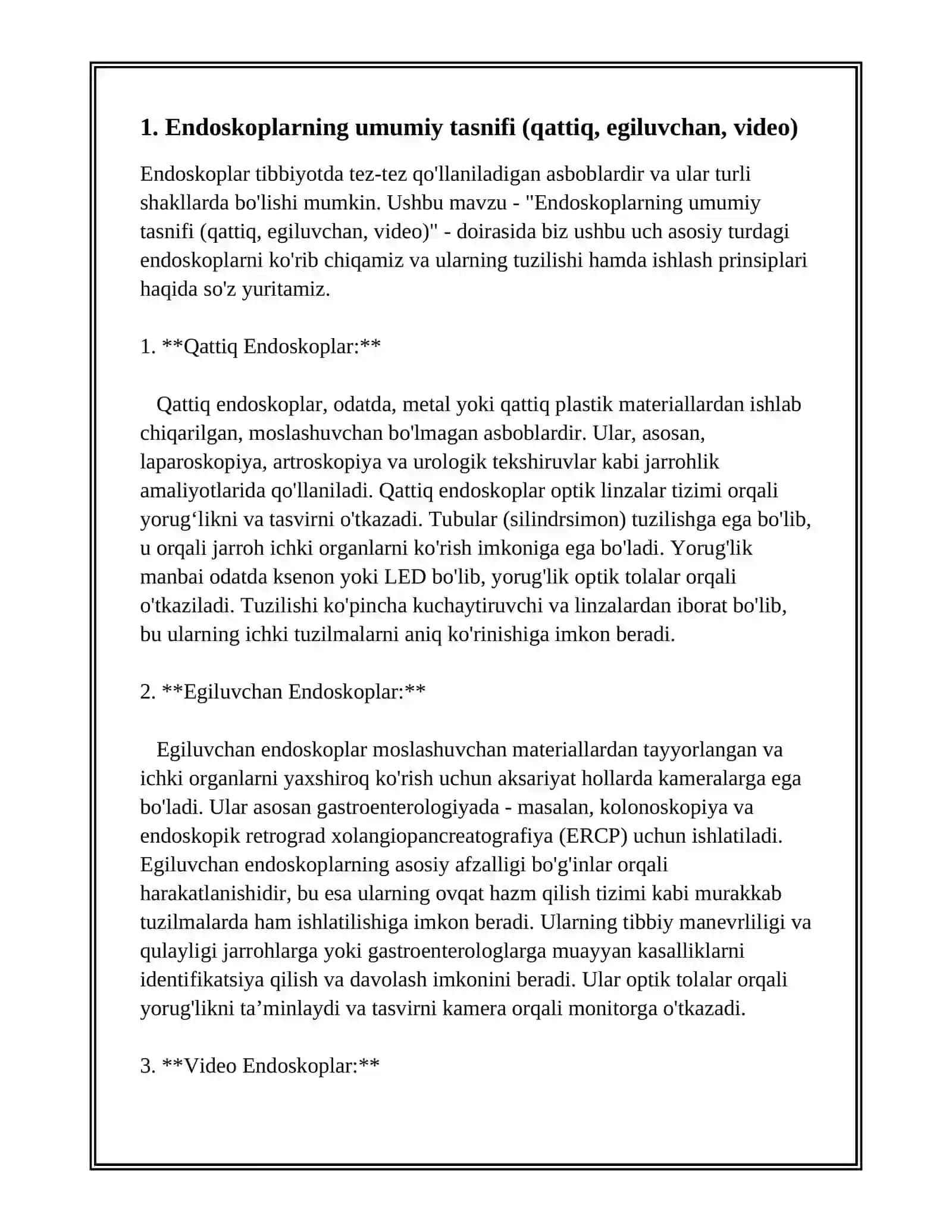 ENDOSKOPLARNING TURLARI, TUZILISHI VA ISHLASH PRINSIPLARI 3