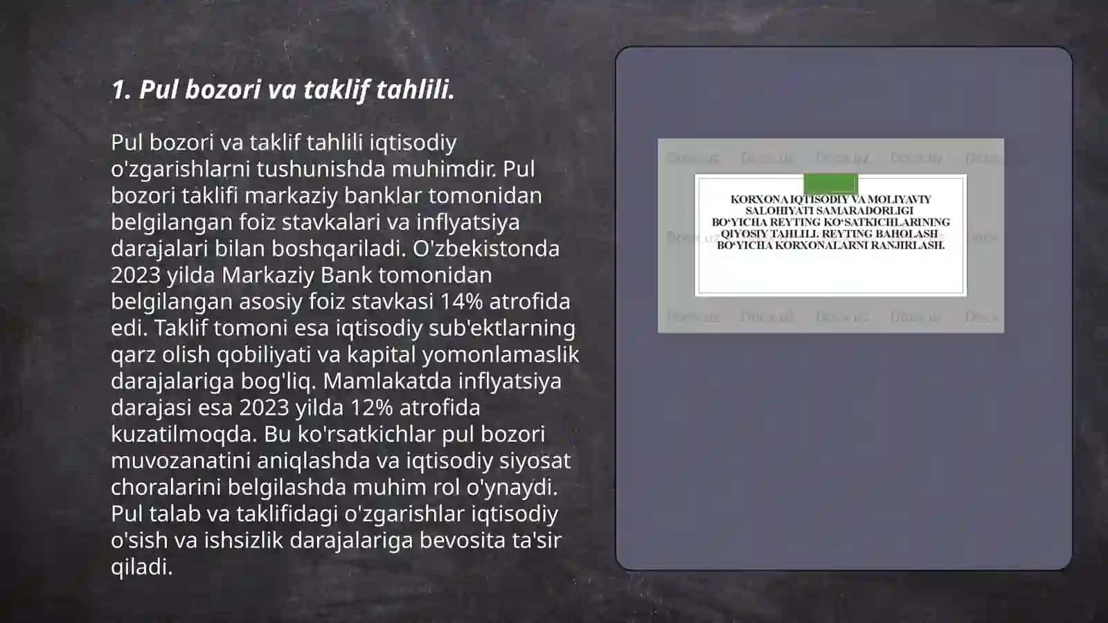 Pul bozori va taklif tahlili 3