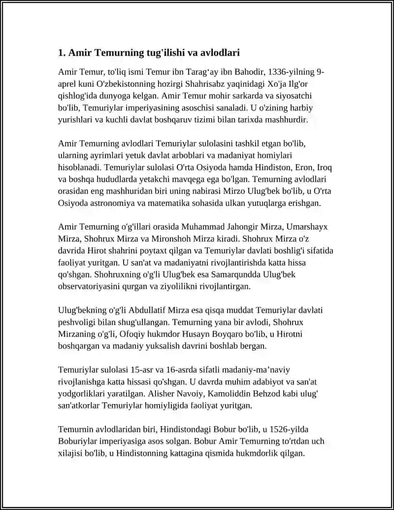 AMIR TEMUR HUKMDORLIK DAVRI 3