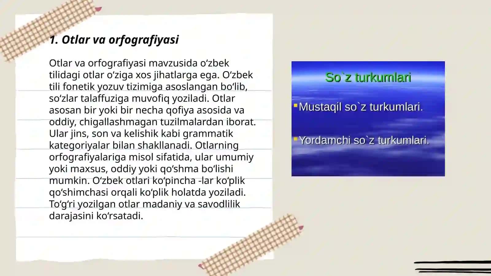 Otlar va orfografiyasi 3