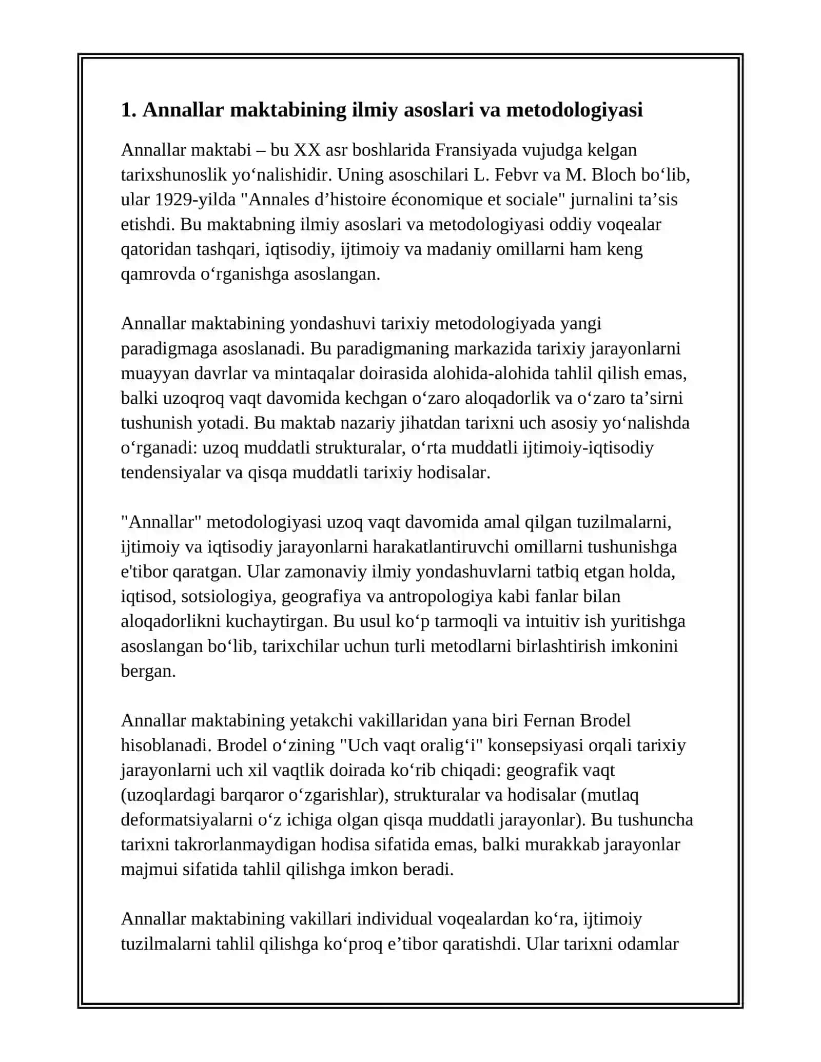 Annallar maktabi faoliyati ilmiy taxlili 3
