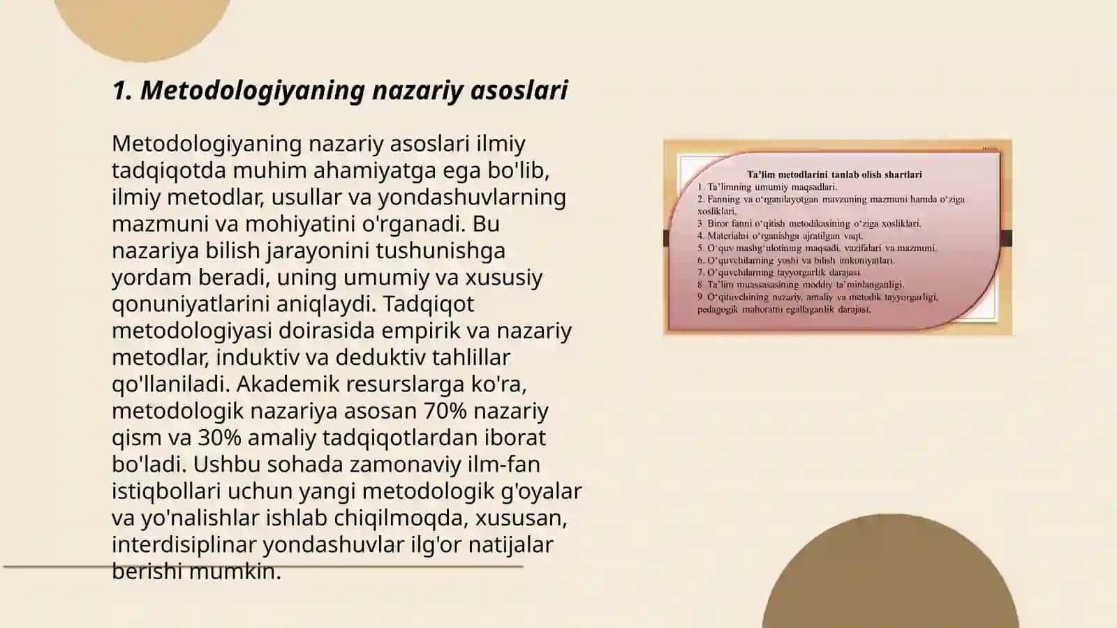 Metodologiyaning nazariy asoslari 3
