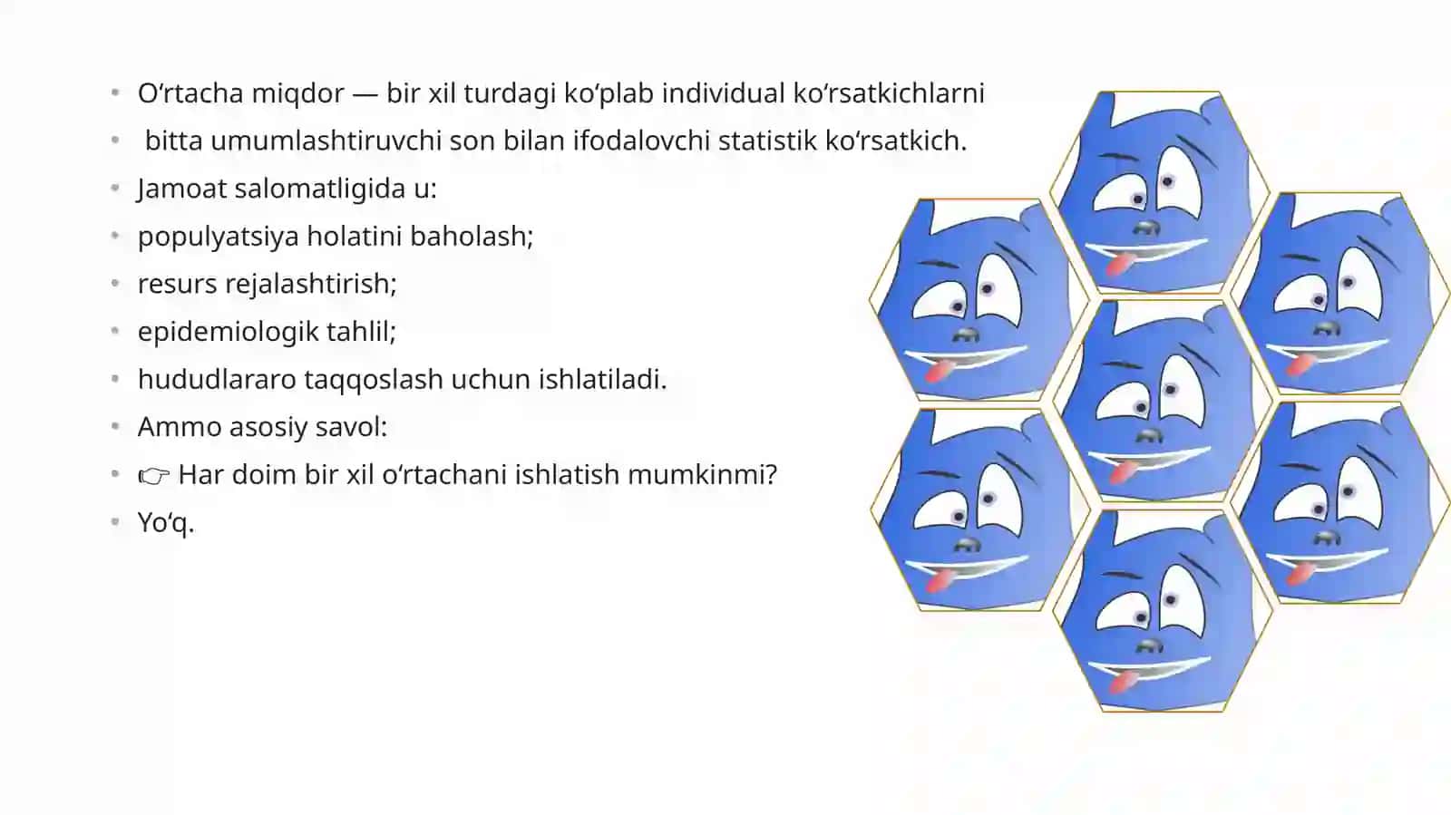 O'rtacha miqdorlar va ularni hisoblash bo'yicha masalalar yechish 3