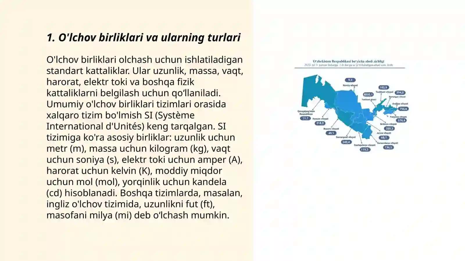 O'lchovlari bo'yicha taklif berish 3