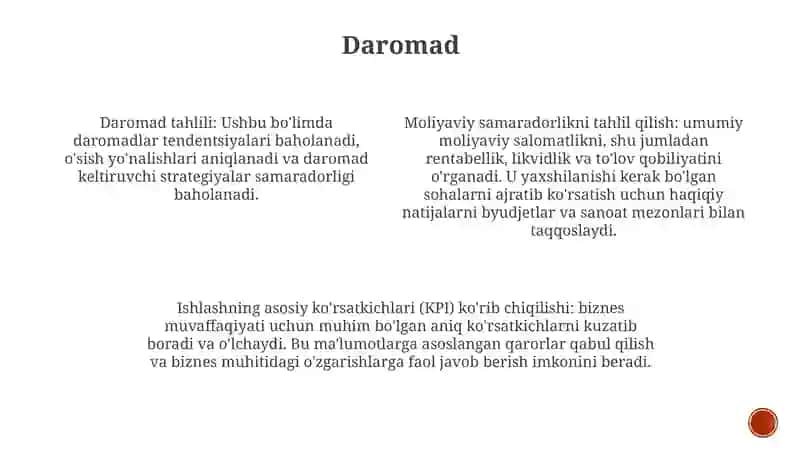 Moliyaviy Natijalar To'G'Risidagi Hisobot Tahlili 3