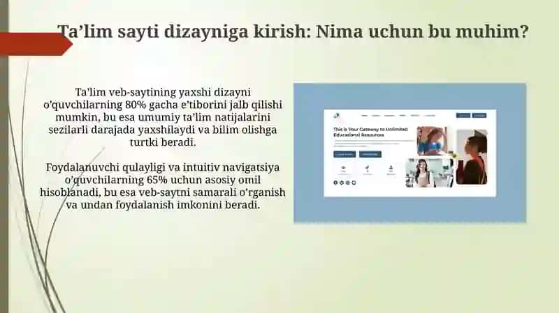 Ta'limiy sayt dizayni bilan ishlash 3