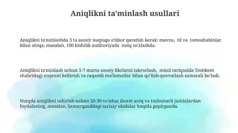 Nutqning aniqligi ifodaliligi va ta'sirchanligi 3