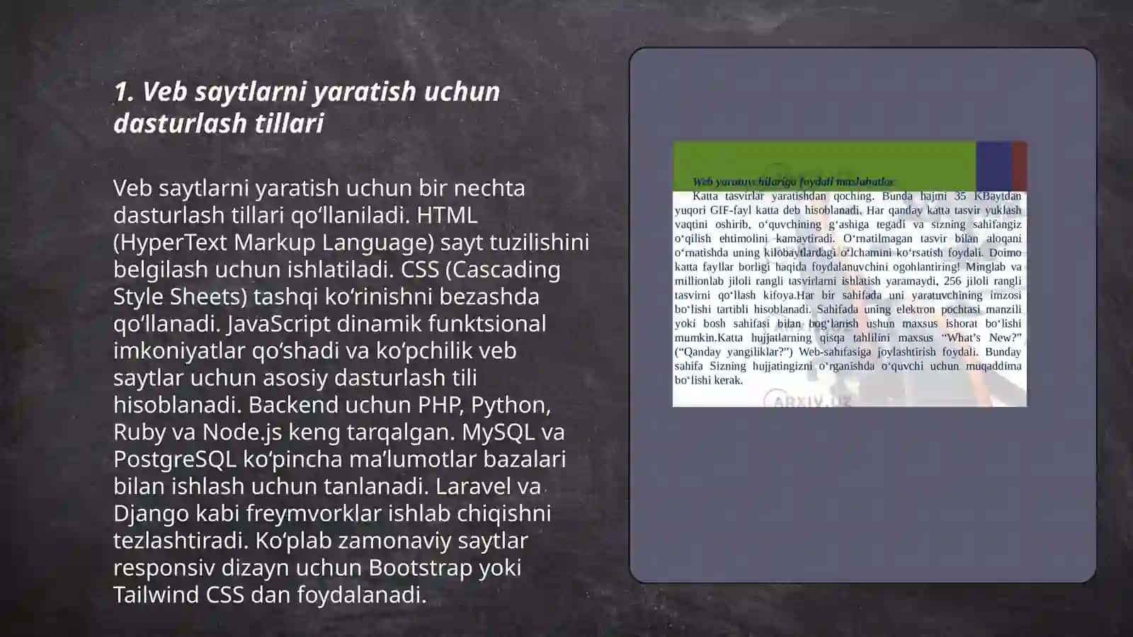 Web saytlar yaratishga yo'naltirilgan dasturiy ta'minotlar 3