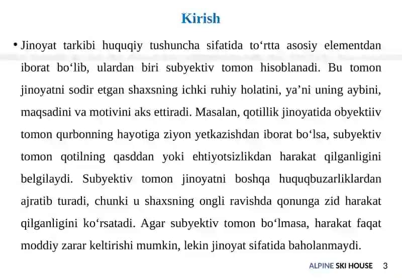 Jinoyatning subyekitv tomonitushunchasi 3