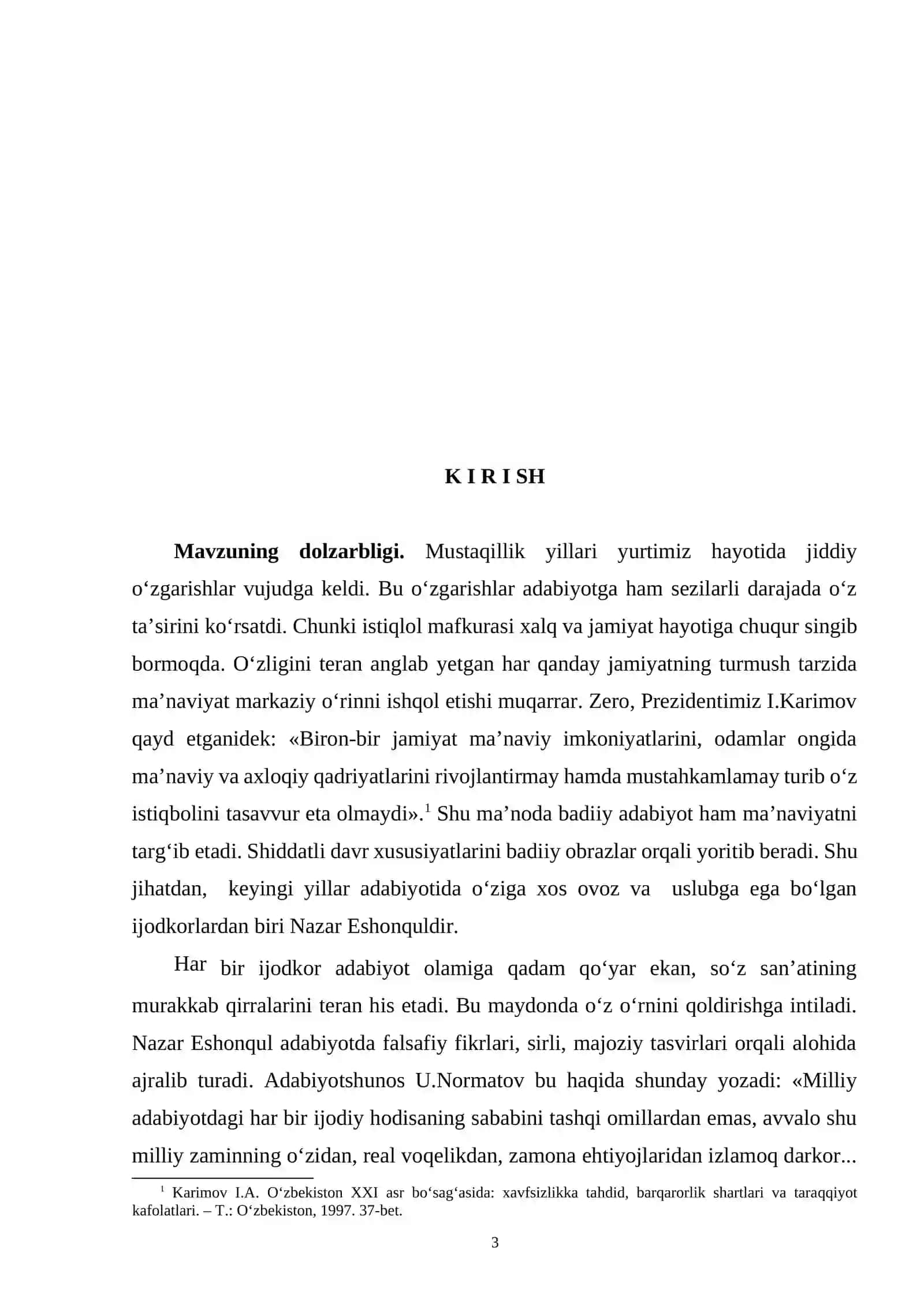 Nazar Eshonqul hikoyalarida badiiy ifoda va obrazlar talqini 3