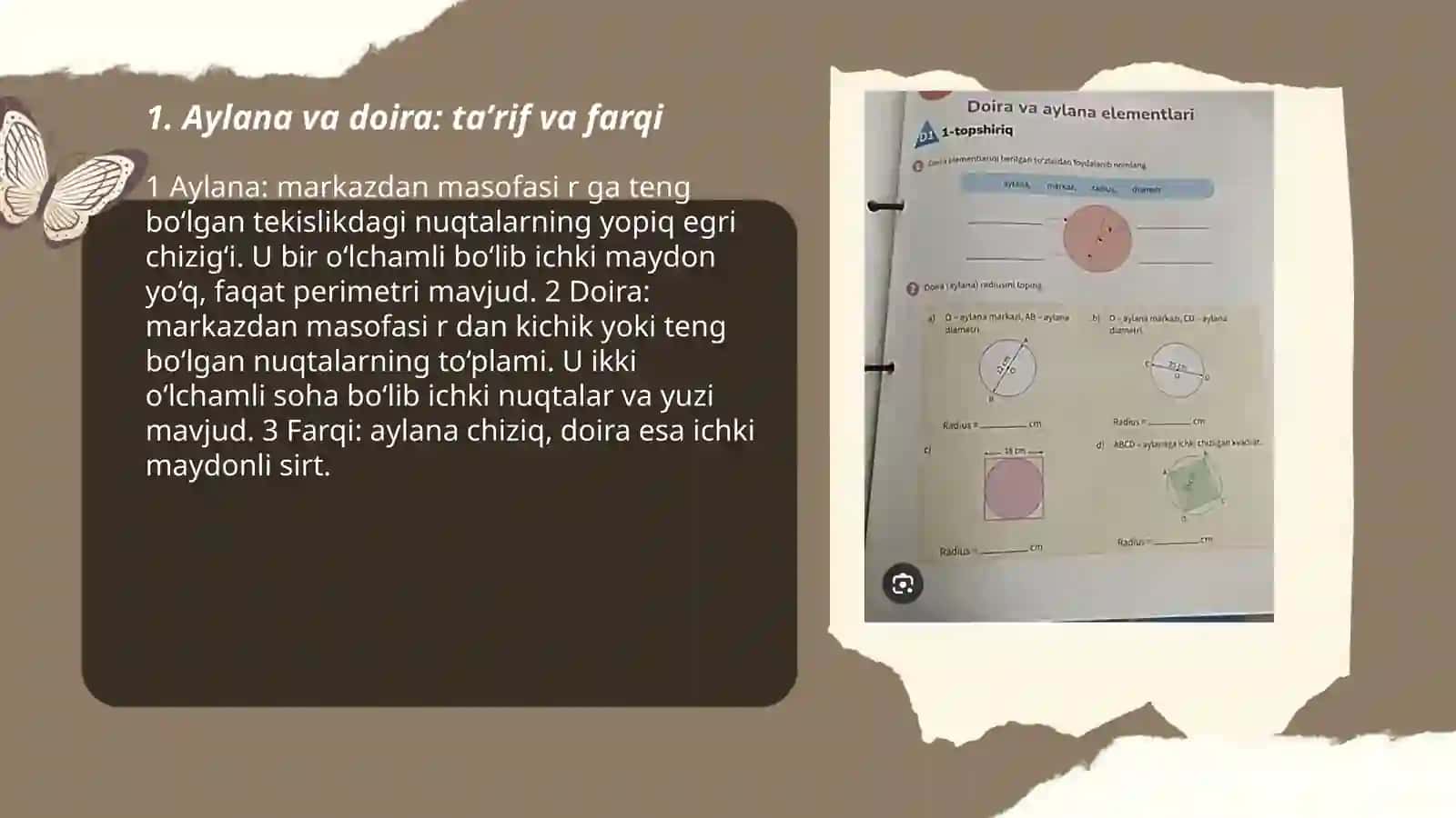 Aylana va doira elementlari 3