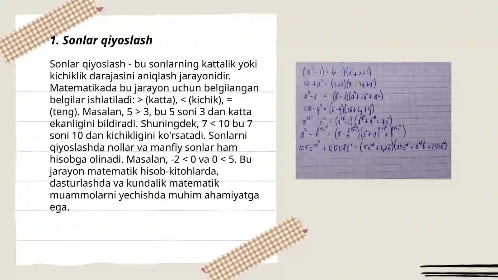 Katta kichik va teng tushunchalarini tushuntirish 3