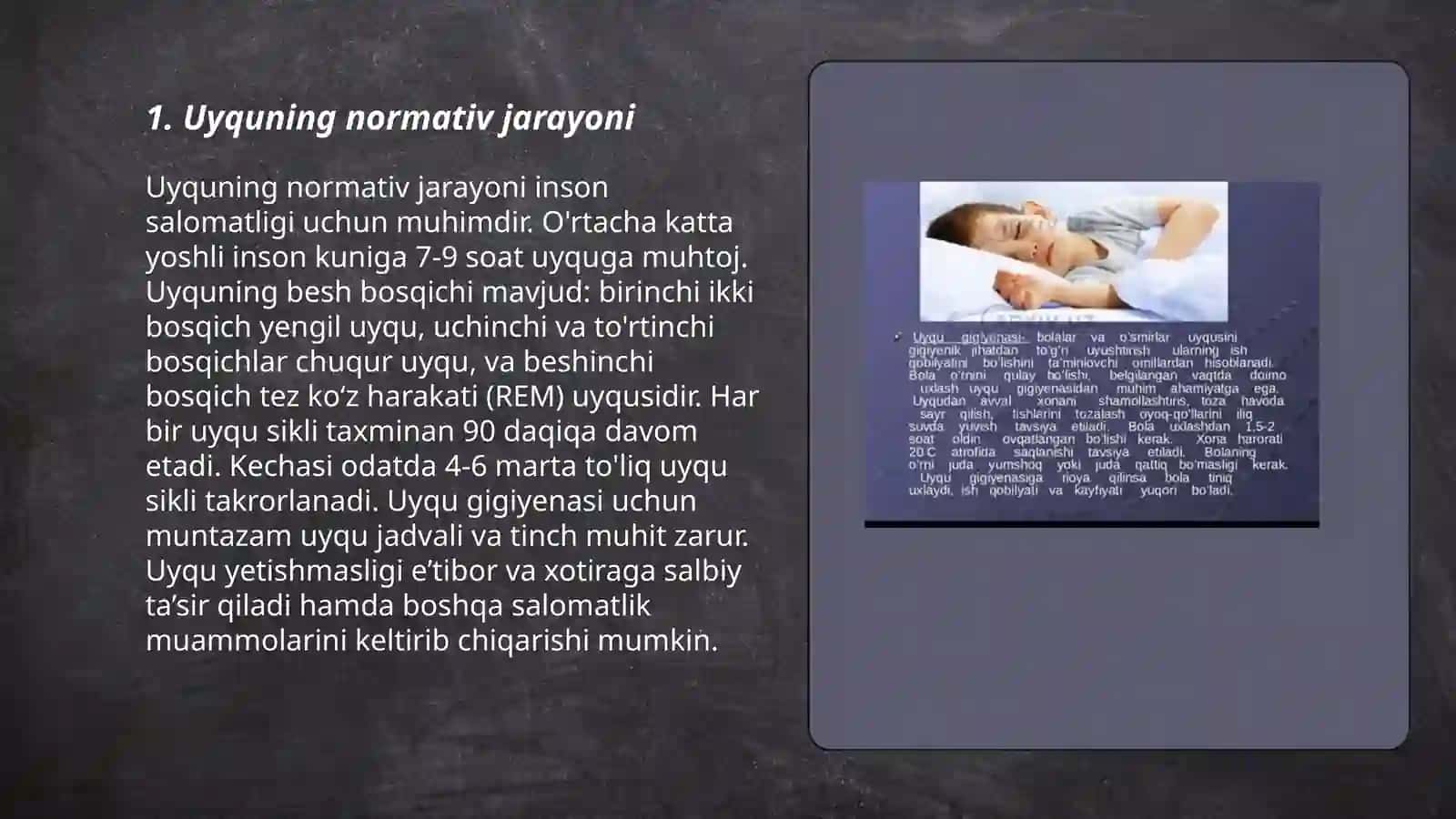Uyqu buzilishlari klassifikatsiyasi 3