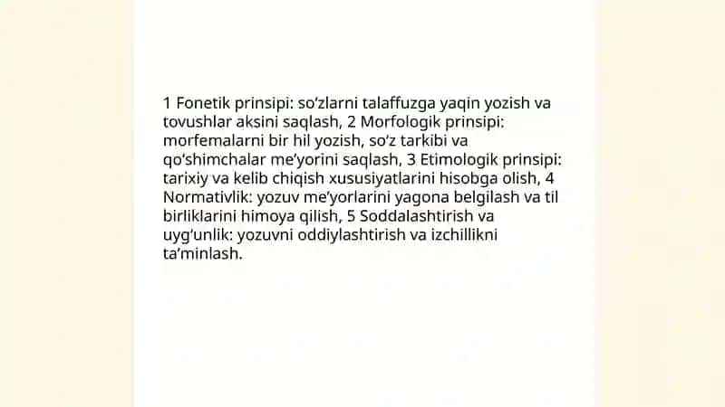 Imlo tamoyillari.Oʻzbek adabiy til me'yorlari 3