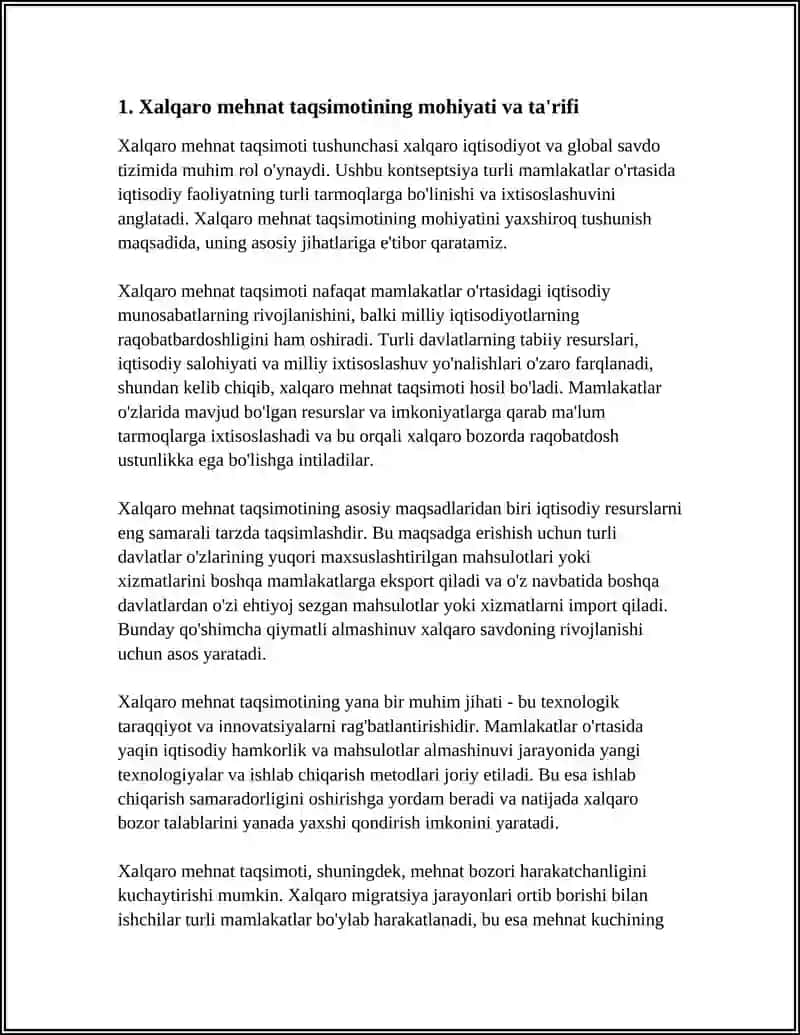 Xalqaro Mehnat Taqsimoti 3