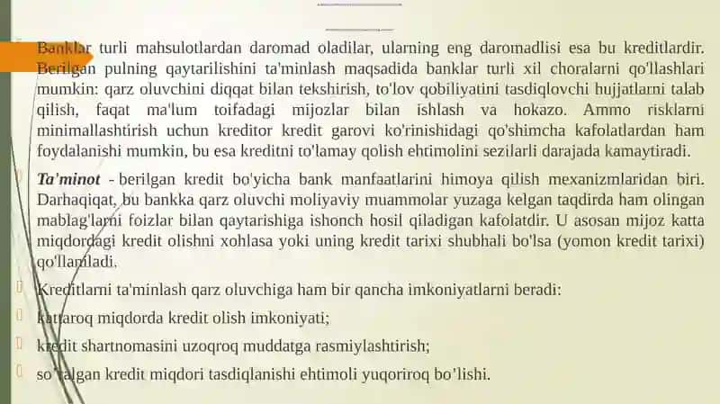 KREDIT TA’MINOTI VA UNING SHAKLLARI 3