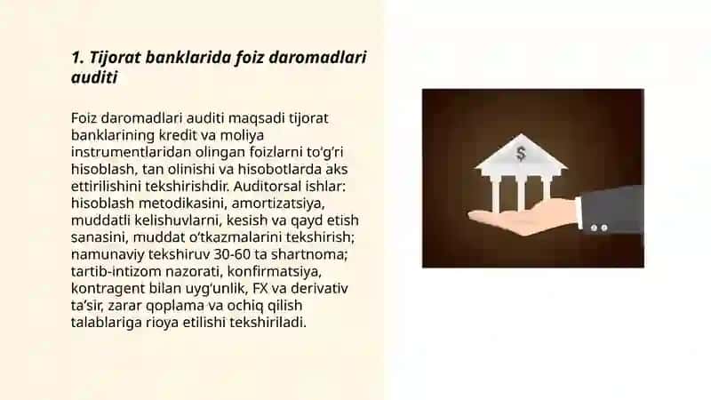 Foiz daromadlari auditi 3