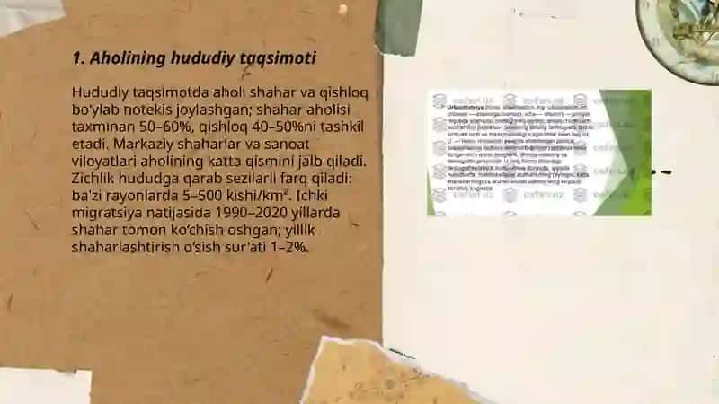 Aholining joylashuvi va urbanizatsiya 3