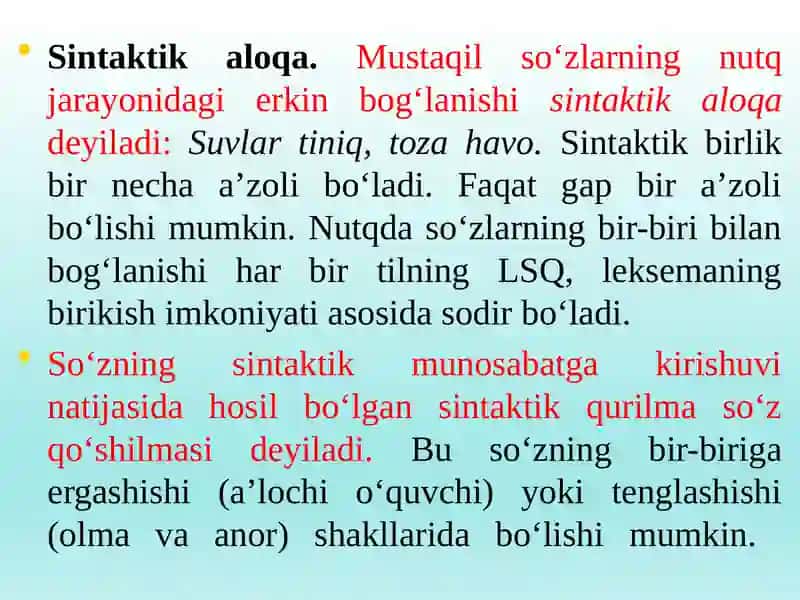 Voqelangan muayyan SBlari va gaplar nutqiy sintaktik birliklar sifatida 3