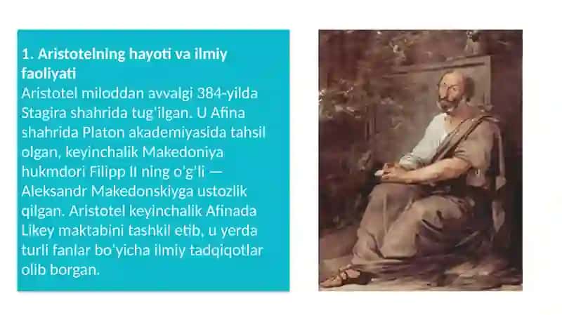Aristotelning anatomiya faniga qo’shgan hissasi 3
