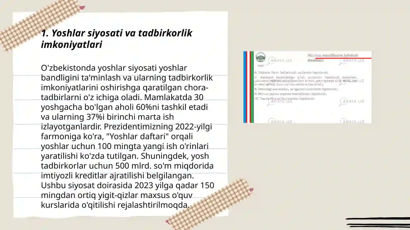 Seminar mashhulotlarining ixtiyoriy tanlangan mavzusi 3